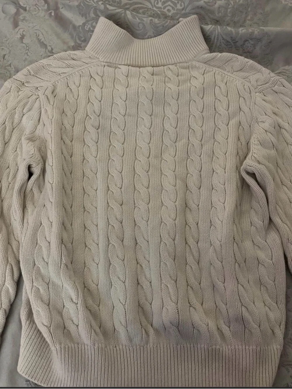 J. Crew Men's Cable-Knit Half-Zip Sweater in Cream